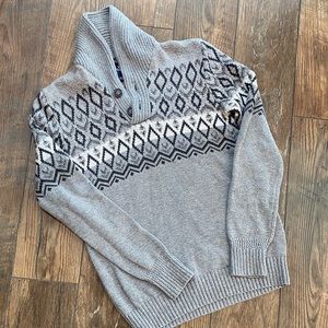 American Eagle Cowl Neck Knit Button Pullover